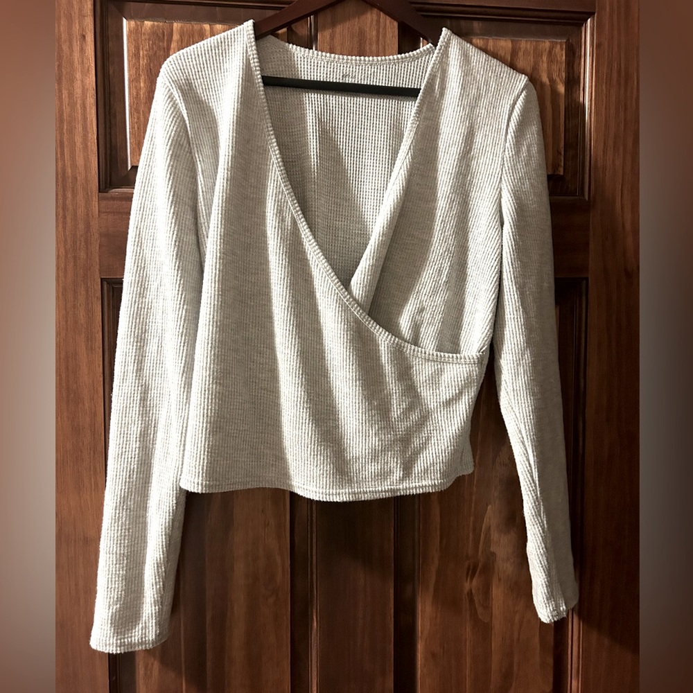Aerie faux wrap shirt